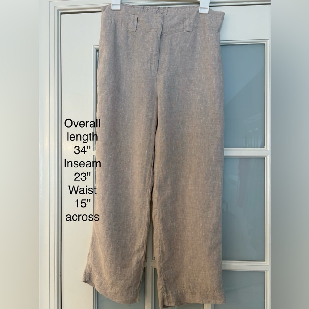 Chicos Casual Tan Linen Pants